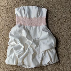 Strapless Pink Lace Dress